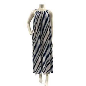 Diagonal Dyed Accordion Pleated Flowy Halter Maxi Dress The Limited Sz 1X